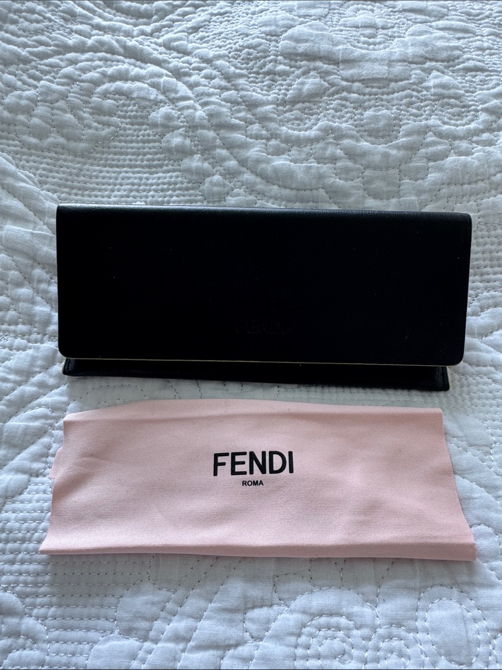 Fendi Black Sunglasses Case with Subtle Logo